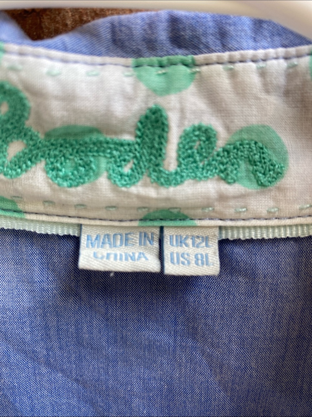 Boden 100% Cotton Button Down in light blue Size 8L - Picture 5 of 14